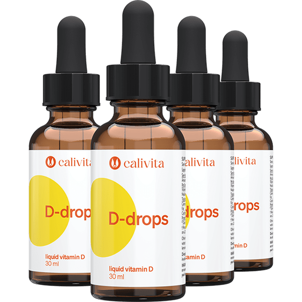 Calivita Vitamín D kvapky D-drops 4x30ml Family pack